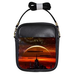 Science-fiction-digital-illustration Girls Sling Bag by Sudhe