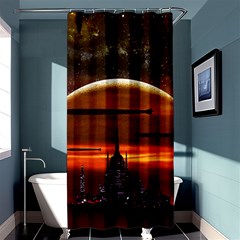 Science-fiction-digital-illustration Shower Curtain 36  X 72  (stall)  by Sudhe