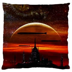 Science-fiction-digital-illustration Large Cushion Case (two Sides) by Sudhe