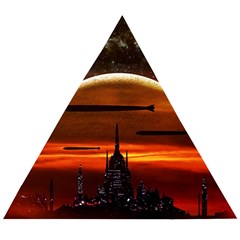 Science-fiction-digital-illustration Wooden Puzzle Triangle by Sudhe