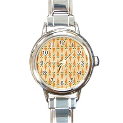 Pattern-carrot-pattern-carrot-print Round Italian Charm Watch by Sudhe