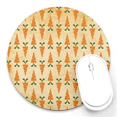 Pattern-carrot-pattern-carrot-print Round Mousepads by Sudhe