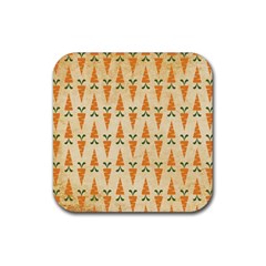 Pattern-carrot-pattern-carrot-print Rubber Coaster (square) 