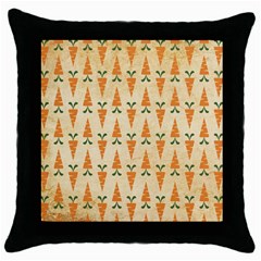 Pattern-carrot-pattern-carrot-print Throw Pillow Case (black) by Sudhe