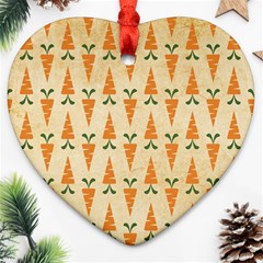 Pattern-carrot-pattern-carrot-print Heart Ornament (two Sides) by Sudhe