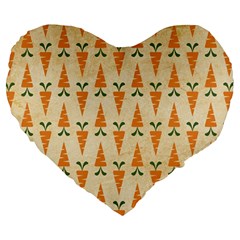 Pattern-carrot-pattern-carrot-print Large 19  Premium Heart Shape Cushions