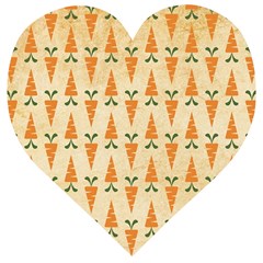 Pattern-carrot-pattern-carrot-print Wooden Puzzle Heart by Sudhe