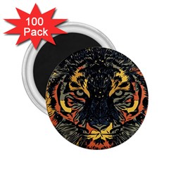 Tiger-predator-abstract-feline 2 25  Magnets (100 Pack)  by Sudhe