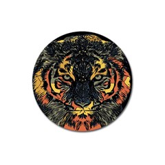 Tiger-predator-abstract-feline Magnet 3  (round) by Sudhe