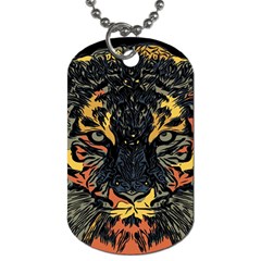 Tiger-predator-abstract-feline Dog Tag (two Sides) by Sudhe