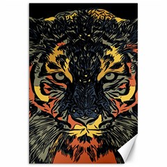 Tiger-predator-abstract-feline Canvas 20  X 30  by Sudhe