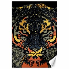 Tiger-predator-abstract-feline Canvas 24  X 36  by Sudhe