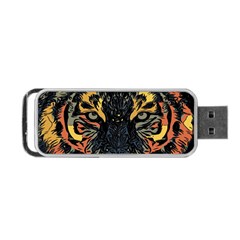 Tiger-predator-abstract-feline Portable Usb Flash (one Side) by Sudhe