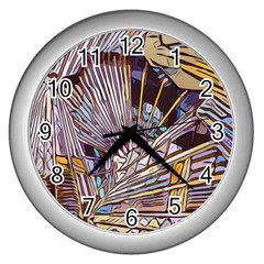 Abstract-drawing-design-modern Wall Clock (silver) by Sudhe