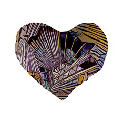 Abstract-drawing-design-modern Standard 16  Premium Heart Shape Cushions by Sudhe