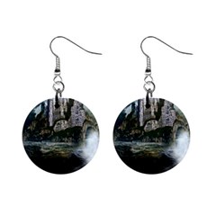 Sea-island-castle-landscape Mini Button Earrings by Sudhe