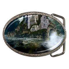 Sea-island-castle-landscape Belt Buckles by Sudhe