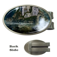 Sea-island-castle-landscape Money Clips (oval)  by Sudhe