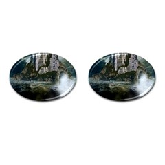 Sea-island-castle-landscape Cufflinks (oval) by Sudhe