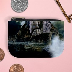 Sea-island-castle-landscape Mini Coin Purse by Sudhe