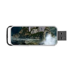 Sea-island-castle-landscape Portable Usb Flash (two Sides) by Sudhe