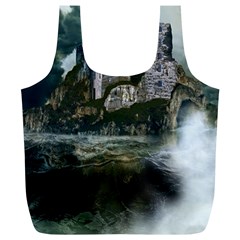 Sea-island-castle-landscape Full Print Recycle Bag (xl) by Sudhe