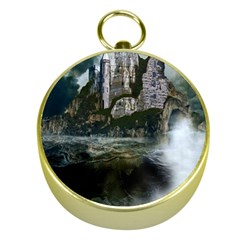 Sea-island-castle-landscape Gold Compasses by Sudhe