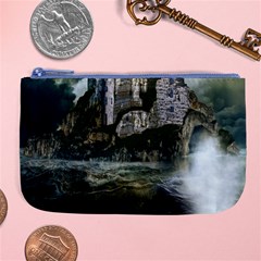 Sea-island-castle-landscape Large Coin Purse by Sudhe