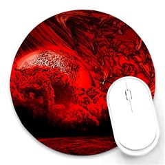 Planet-hell-hell-mystical-fantasy Round Mousepads by Sudhe