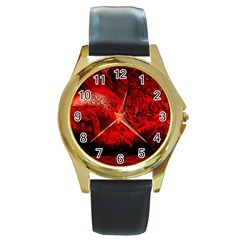 Planet-hell-hell-mystical-fantasy Round Gold Metal Watch by Sudhe