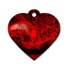 Planet-hell-hell-mystical-fantasy Dog Tag Heart (two Sides) by Sudhe