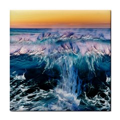 Sea-waves-ocean-water-beach-surf Tile Coaster