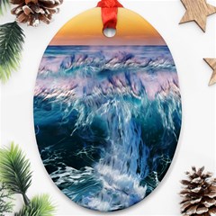 Sea-waves-ocean-water-beach-surf Ornament (Oval)