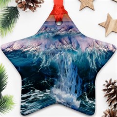 Sea-waves-ocean-water-beach-surf Ornament (Star)