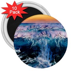 Sea-waves-ocean-water-beach-surf 3  Magnets (10 pack) 