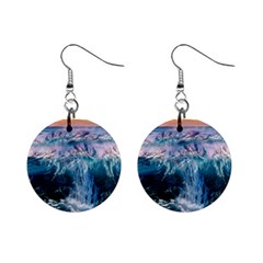 Sea-waves-ocean-water-beach-surf Mini Button Earrings