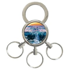 Sea-waves-ocean-water-beach-surf 3-Ring Key Chain