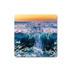 Sea-waves-ocean-water-beach-surf Square Magnet