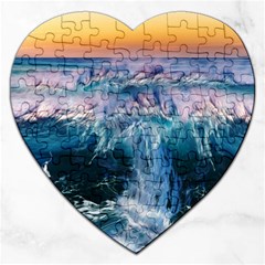 Sea-waves-ocean-water-beach-surf Jigsaw Puzzle (heart) by Sudhe