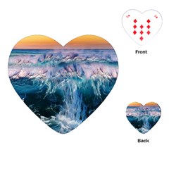 Sea-waves-ocean-water-beach-surf Playing Cards Single Design (Heart)