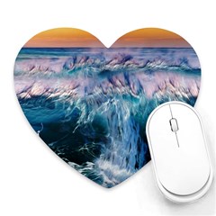 Sea-waves-ocean-water-beach-surf Heart Mousepads