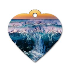 Sea-waves-ocean-water-beach-surf Dog Tag Heart (One Side)