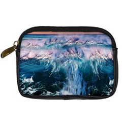 Sea-waves-ocean-water-beach-surf Digital Camera Leather Case by Sudhe