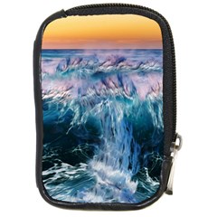 Sea-waves-ocean-water-beach-surf Compact Camera Leather Case