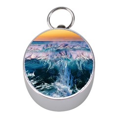 Sea-waves-ocean-water-beach-surf Mini Silver Compasses