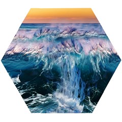 Sea-waves-ocean-water-beach-surf Wooden Puzzle Hexagon