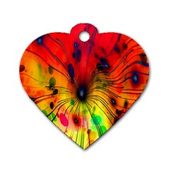 Color-background-structure-lines Dog Tag Heart (two Sides) by Sudhe