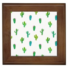 Funny Cacti With Muzzles Framed Tile by SychEva