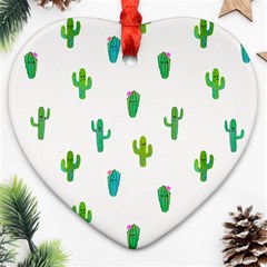 Funny Cacti With Muzzles Ornament (heart) by SychEva