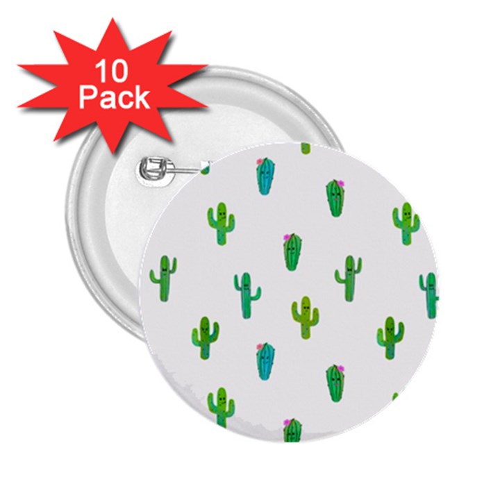 Funny Cacti With Muzzles 2.25  Buttons (10 pack) 